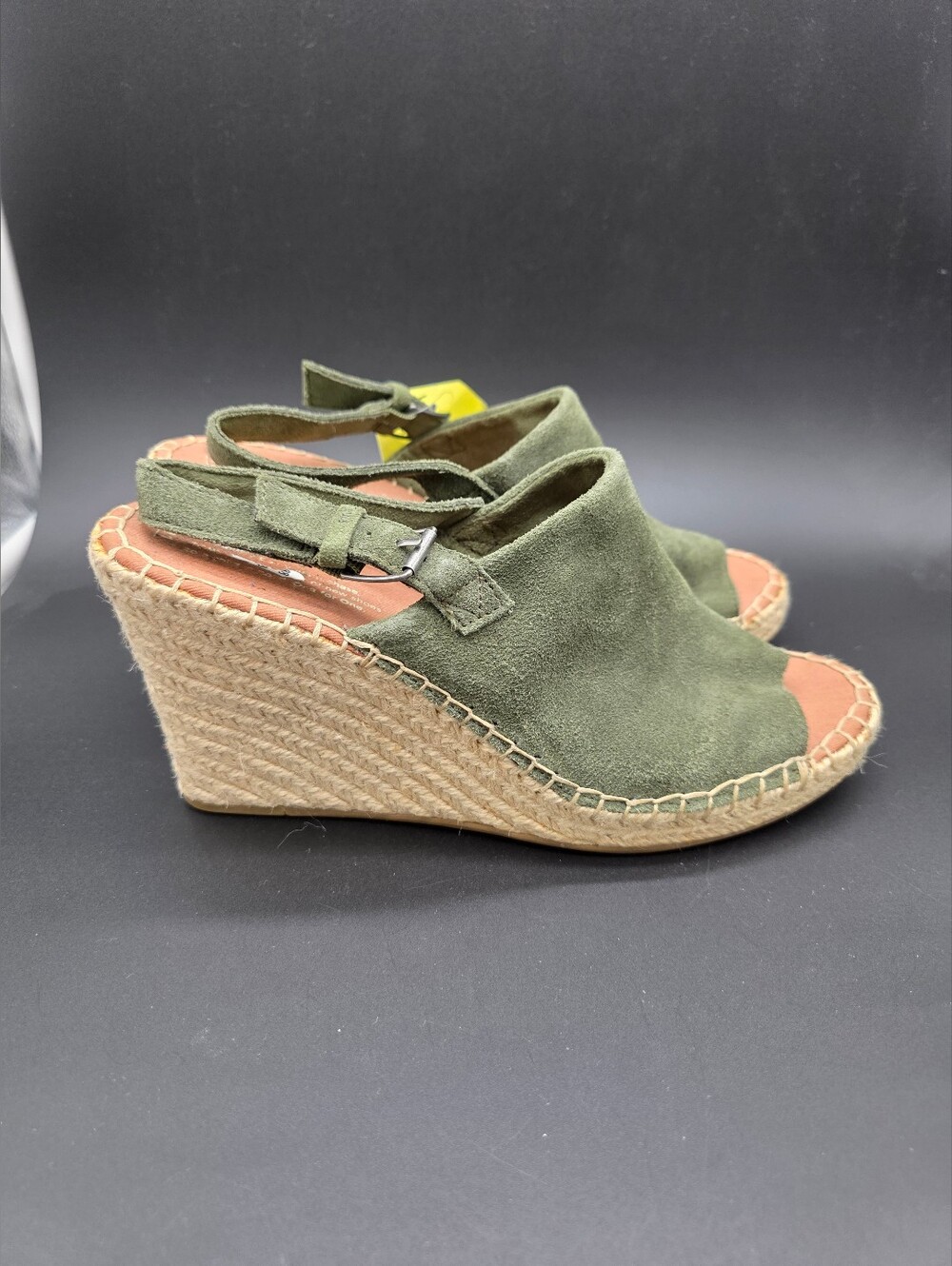 NWT TOMS Olive Suede Espadrille Wedge Sandals - Women SZ 11 - Picture 2 of 7